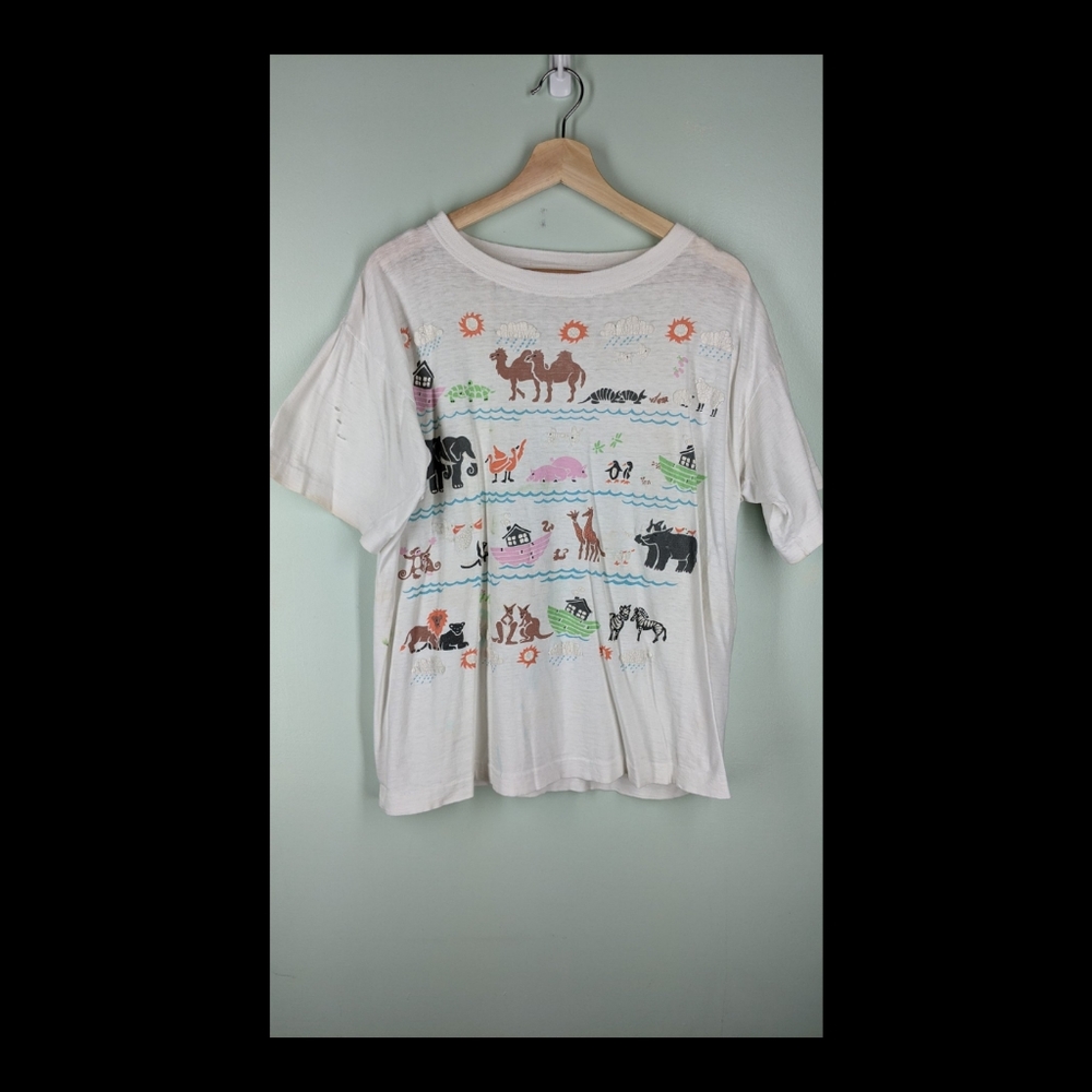 Vintage Noah's Ark embroidered tee